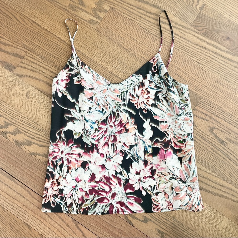 L’Agence silk floral camisole tank